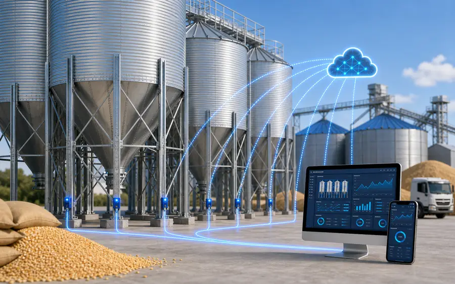 Feed and grain silos with patch-mount inventory weighing