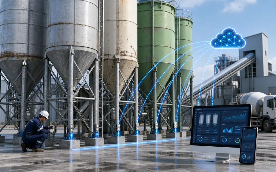Retrofit patch-mount weighing on supported silos at a running plant