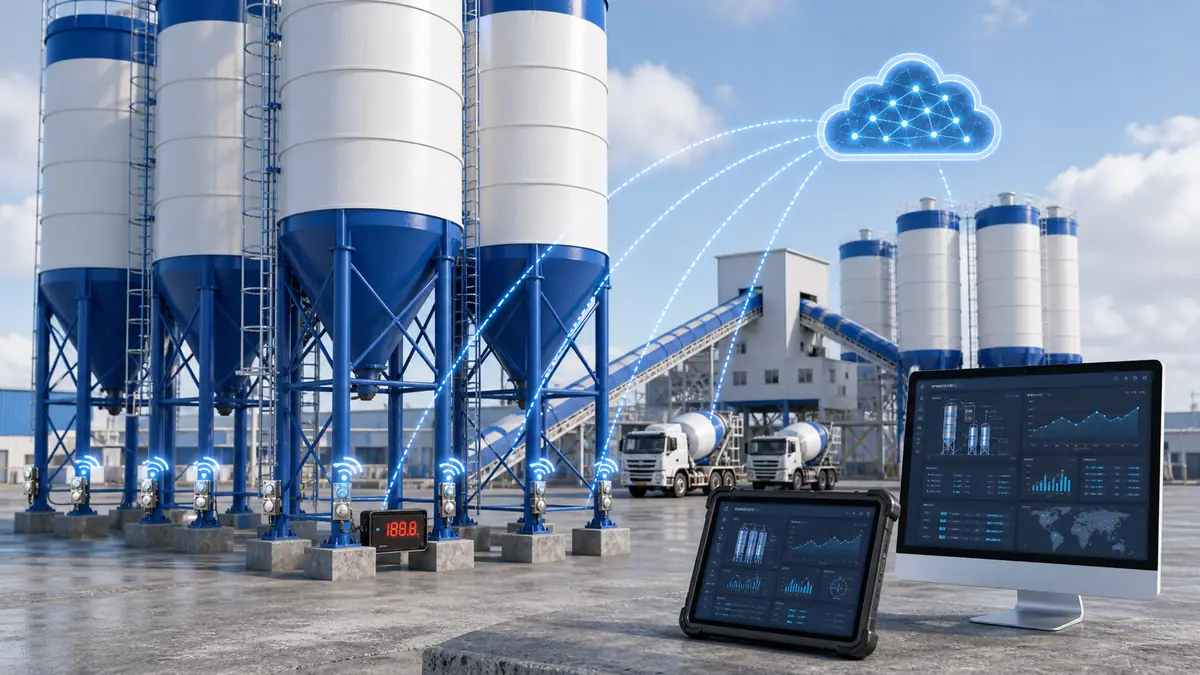 Patch-mount weighing installation reviewed on silo legs at a plant