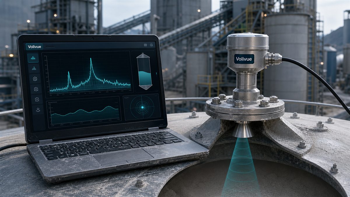 Echo diagnostics on an 80GHz radar mounted on a dusty silo roof